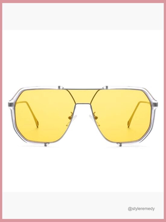 Metal Frame Square Aviator Sunglasses with UV Protection main image 5
